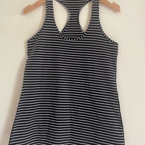 lululemon athletica Black and White Striped Tank Top